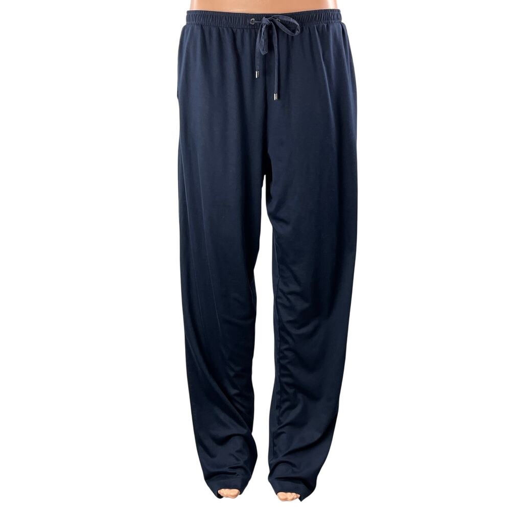 Zimmerli Women's Navy Blue Drawstring Wide Leg High Rise Sweat Pants Size XL